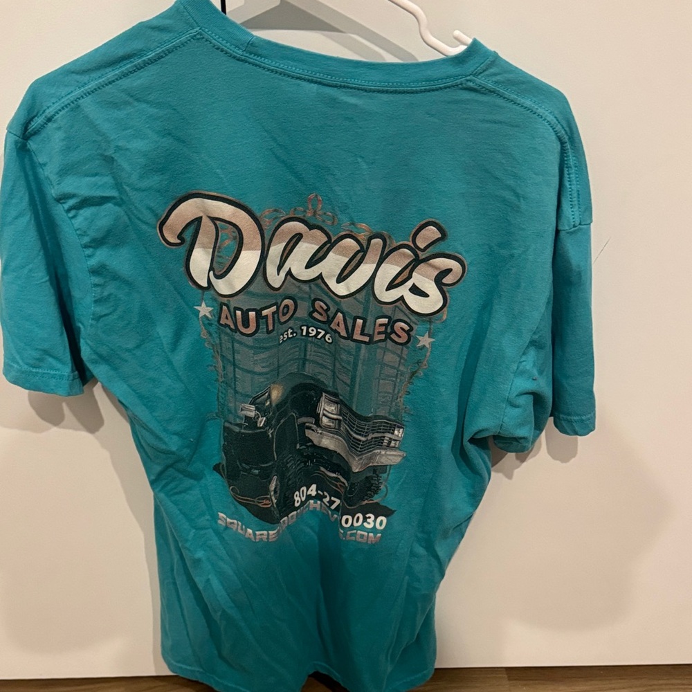 Next Level Apparel Teal "Davis Auto Sales" Graphic Tee